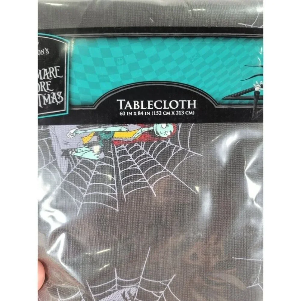 The‎ Nightmare Before Christmas Black Spiderwebs Tablecloth 60